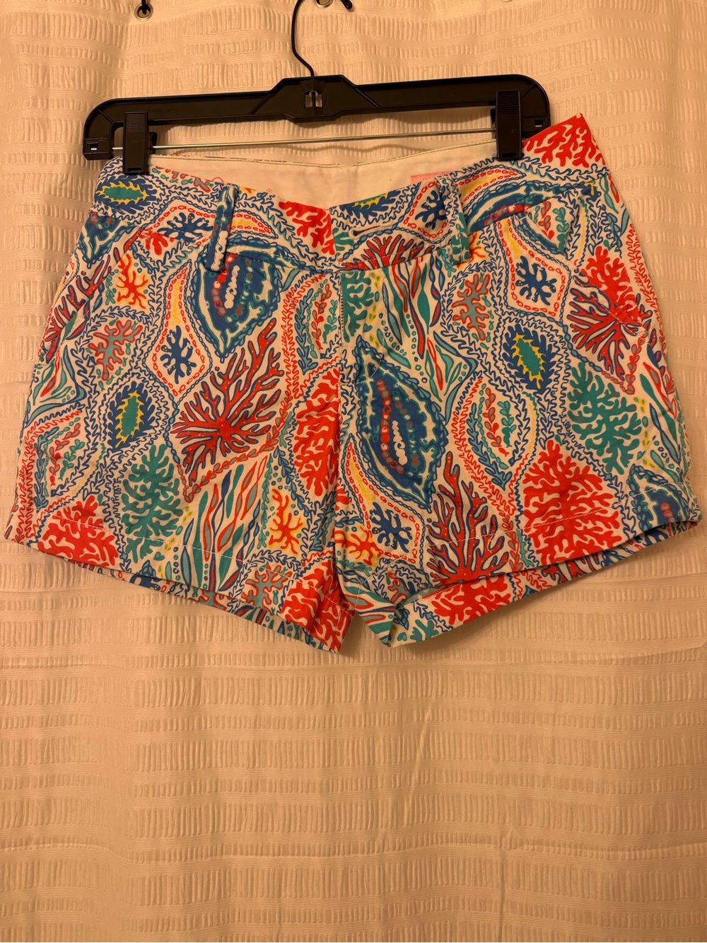 Lilly Pulitzer Coral Reef Print Bermuda Shorts in White, Coral, Blue, Green